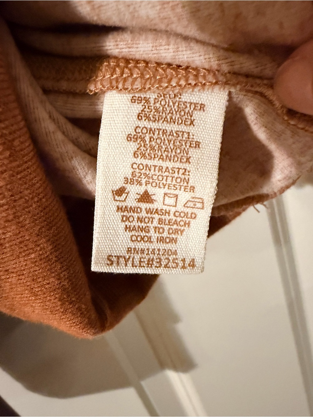 Hem & Thread Colorblock Hooded Sweatshirt - Tan & Rust - Picture 3 of 5